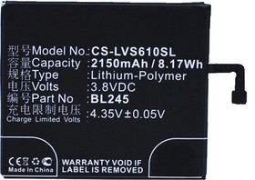 Аккумулятор CS-LVS610SL BL245 для Lenovo S60 3.8V / 2150mAh / 8.17Wh