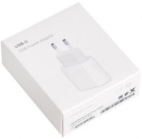 (iPhone charger 20W) зарядное устройство для Apple iPhone 20W, Type-C, без кабеля, белый