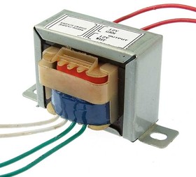 EI41*17 220v to 2x12v 3W, Трансформатор питания сердечник EI41-17, 50 Гц, понижение с 220 В до 2х12 В, 0.35 А, 3 Вт, крепление на 2 винта