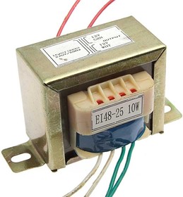 EI48*25 220v to 2x12v 10W, Трансформатор питания сердечник EI48-25, 50 Гц, понижение с 220 В до 2х12 В, 0.8 А, 10 Вт, крепление на 2 винта