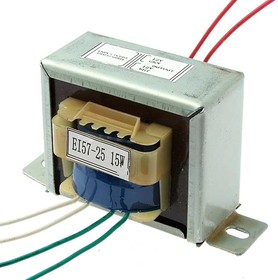 EI57*25 220v to 2x12v 15W, Трансформатор питания сердечник EI57-25, 50 Гц, понижение с 220 В до 2х12 В, 0.9 А, 15 Вт, крепление на 2 винта