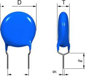 Single Layer Ceramic Capacitor (SLCC) 4700pF 3kV dc –20 %, +80 %, CK45, Through Hole