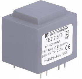 TEZ2.6/D400/9V, Трансформатор: залитый, 2,5ВА, 400ВAC, 9В, 277,8мА, PCB, IP00, 120г