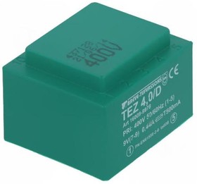 TEZ4/D400/9V, Трансформатор: залитый, 4ВА, 400ВAC, 9В, 444,4мА, PCB, IP00, 150г